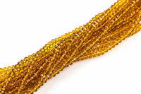 6mm Crystal Rondelle -1 or 5 or 10 STRANDS- Topaz