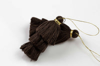 Ombre Puffy Tassels- 75mm - Triple Color- Brown-2 pcs Per Order- Perfect for Earrings