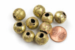 Natural Authentic Ethiopian Hammered Brass Average Size- 15-17mm - 3 pc per Order Gemstone Beads