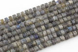 Natural Matte Labradorite- Large Heishi Roundel Shape- High Quality- 8-9 or 9-10mm- Full Strand 16" - 60 Pieces Gemstone Beads