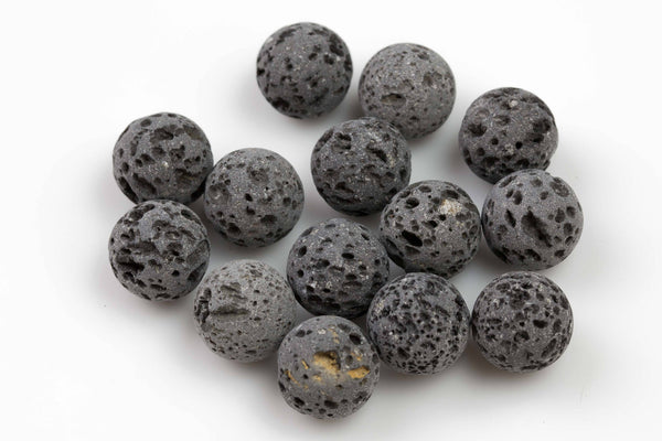 Natural Lava Round Beads- Not Drilled or Waxed- 20 Pieces- Undrilled