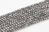 3mm 4mm 6mm 8mm 10mm - Platinum SIlver color Rondelle-5 or 10 STRAND