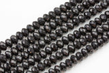 4mm 6mm 8mm 10mm - Jet color Rondelle-5 or 10 STRAND