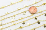Star Drop Chain Gold Plated Brass Stardrop Chain. High Quality 14/18 Karat Gold Plating. By THE YARD