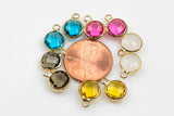 Gold Bezel Hydro Quartz Coin Charm 9mm- 8 pcs per order