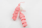 Ombre Puffy Tassels-Blush- 75mm - Quad Color- High Quality-30 Colors- Medium Size Solid Colors-2 pcs Per Order- Perfect for Earrings