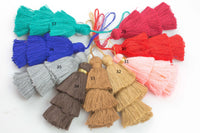 Ombre Puffy Tassels- 75mm - Triple Color- High Quality 27 Colors-2 pcs Per Order- Perfect for Earrings