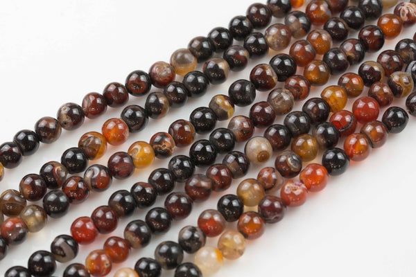 16mm- JADE Smooth Round- Single or Bulk- 15.5" Brown Agate