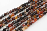16mm- JADE Smooth Round- Single or Bulk- 15.5" Brown Agate