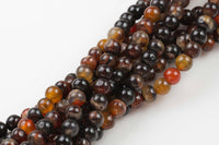 16mm- JADE Smooth Round- Single or Bulk- 15.5" Brown Agate