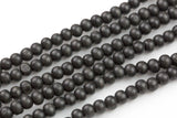 Natural Black Kaya Wood Off Round Shaped Beads with 2mm Holes - Sold by 15.5" Strands AAA Quality Gemstone Beads