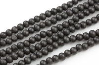 Natural Black Kaya Wood Off Round Shaped Beads with 2mm Holes - Sold by 15.5" Strands AAA Quality Gemstone Beads