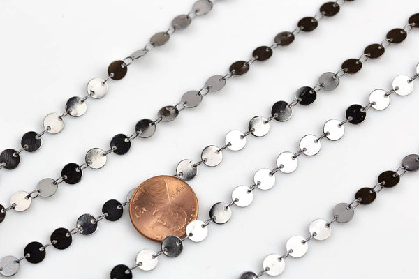 SALE Coin Chain Brass. By THE YARD / 3 feet -= High Quality Plating =-Gunmetal