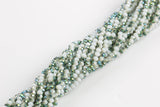 4mm Crystal Rondelle -2 or 5 or 10 STRANDS- White Green Metallic