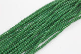 4mm Crystal Rondelle -1 or 5 or 10 STRANDS- Dark evergreen