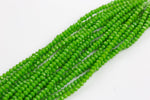 4mm Crystal Rondelle -2 or 5 or 10 STRANDS- Lime