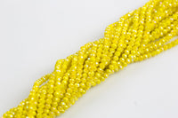 4mm Crystal Rondelle -1 or 5 or 10 STRANDS- Bright Yellow