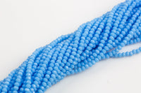 4mm Crystal Rondelle -2 or 5 or 10 STRANDS- Ocean Blue