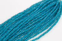 4mm Crystal Rondelle -2 or 5 or 10 STRANDS- Aqua Blue