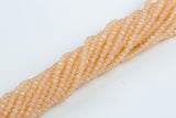 4mm Crystal Rondelle -1 or 5 or 10 STRANDS- Light Pale Peach
