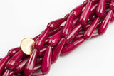 Ruby JADE 10x31mm Faceted Long Teardrop- Single or Bulk- 15.5" -Full Strand 15.5 inch Strand- 10*31mm