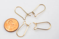 4 pcs (2 Pairs) Gold Filled Kidney Earring Wire 11*22mm - 14/20 Gold Filled- USA Product-All Sizes