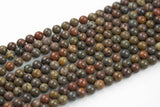 Natural Afghan Jasper, High Quality in Round- 4mm, 6mm, 8mm, 10mm, 12mm- Full 15.5 Inch strand Smooth Gemstone Beads