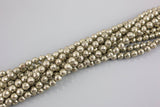 Natural Pyrite Faceted round Beads Full Strands. 3mm, 4mm, 6mm, 8mm, 10mm- Nice Size Hole- Fits Most Stretchy and Silk Strings