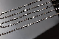 Cute Tarnished / Gunmetal Plated Diamond Brass Chain. High quality plating. By THE YARD