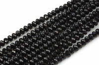 6mm Crystal Rondelle -1 or 5 or 10 STRANDS- Jet Black