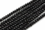 8mm Crystal Rondelle -1 or 5 or 10 STRANDS- Jet Black