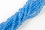 8mm Crystal Rondelle -1 or 5 or 10 STRANDS- Ocean Blue Chalcedony