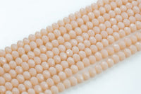 8mm Crystal Rondelle -1 or 5 or 10 STRANDS- Cream Blush
