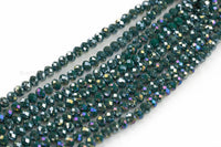 8mm Crystal Rondelle -2 or 5 or 10 STRANDS- Teal AB