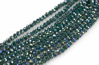 8mm Crystal Rondelle -2 or 5 or 10 STRANDS- Teal AB