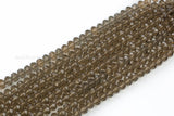 8mm Crystal Rondelle -2 or 5 or 10 STRANDS- Smokey Quartz