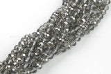 8mm Crystal Rondelle -2 or 5 or 10 STRANDS- Silver Sliver