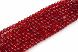 8mm Crystal Rondelle -2 or 5 or 10 STRANDS- Siam