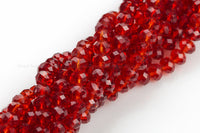 8mm Crystal Rondelle -2 or 5 or 10 STRANDS- Medium Siam