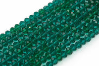 8mm Crystal Rondelle -1 or 5 or 10 STRANDS- Emerald Teal