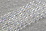3mm Crystal Cearl AB Rondelle - 2 or 5 or 10 STRANDS- Clear AB