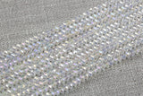 3mm Crystal Cearl AB Rondelle - 2 or 5 or 10 STRANDS- Clear AB
