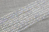 3mm Crystal Cearl AB Rondelle - 2 or 5 or 10 STRANDS- Clear AB