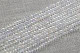 6mm Crystal Rondelle -1 or 5 or 10 STRANDS- Clear AB