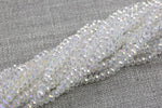 3mm Crystal Cearl AB Rondelle - 2 or 5 or 10 STRANDS- Clear AB