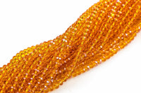 6mm Crystal Rondelle -1 or 5 or 10 STRANDS- Orange