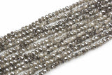 6mm Crystal Rondelle -1 or 5 or 10 STRANDS- Mystic Gray