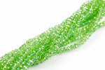 6mm Crystal Rondelle -1 or 5 or 10 STRANDS- Light Peridot AB