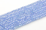 8mm Crystal Rondelle -2 or 5 or 10 STRANDS- Blue Chalcedony AB