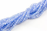 8mm Crystal Rondelle -2 or 5 or 10 STRANDS- Blue Chalcedony AB